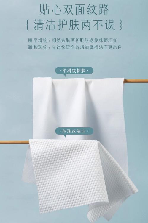 【3.22王炸割肉价】心相印干湿两用洗脸巾60片/包点断式珍珠纹柔软舒适*3（限25年10月后） 商品图3