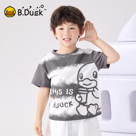 bduck小黄鸭童装夏季男童短袖t恤纯棉夏装儿童半袖女童上衣薄105-150 BF2601023