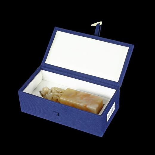 老挝石玛瑙冻双螭钮大方章配高档锦盒-3.5*3.5*13.2cm 商品图5