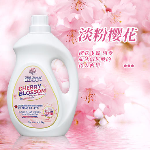 【囤货40斤加赠爆炸盐80g*2袋】英国生机森林樱花香氛洗衣液 2kg*10桶 商品图2