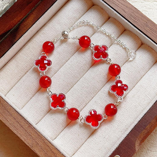 【原创天然幸运四叶草】紫水晶黄水晶四叶草，温润细腻有光泽，水晶手链直播热卖款ins小众闺蜜礼物新款QQ 商品图1