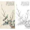 俞致贞花鸟工笔画白描底稿《柯竹翠羽》临摹勾线高清打印稿ZZ61 商品缩略图0