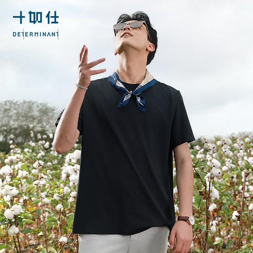 十如仕桑蚕丝针织短袖T恤-T23 商品图0