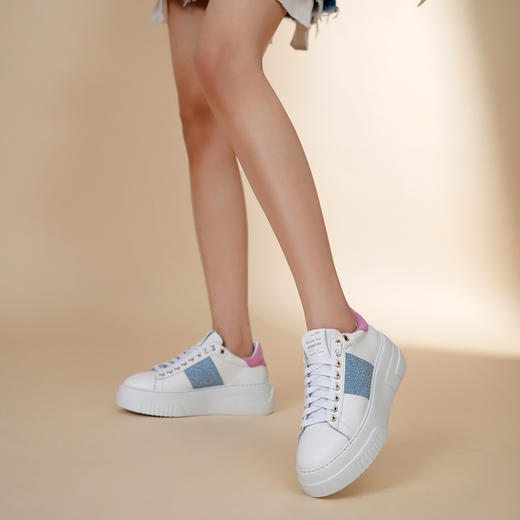 豪麟名鞋STOKTON女鞋时尚休闲鞋牛皮革651-D蓝色 商品图1