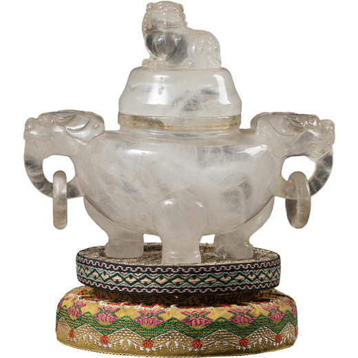 清 水晶活环兽耳三足香炉 商品图5