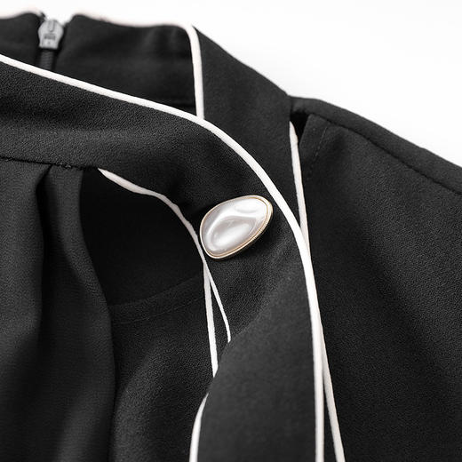 轻熟高级感收腰别致飘带包臀连衣裙WLZD2501705 商品图3