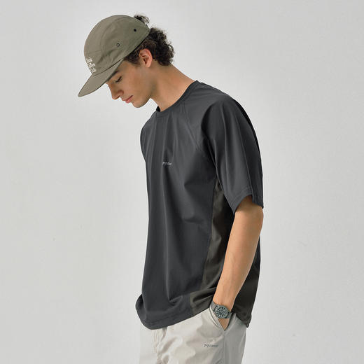 714street四面弹拼接短袖T恤男夏季轻薄打底衫凉感速干防晒运动衣 商品图2