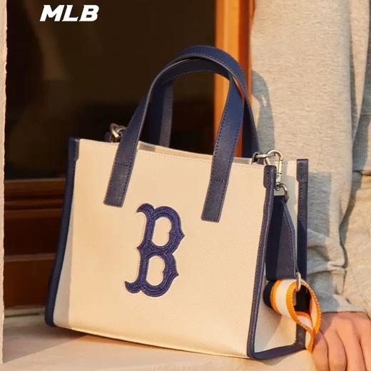 【品牌授权】扫码验证 韩国MLB 带防伪码 经典帆布托特包-黑色 深棕色 奶油色 3AORS062N 女新款老花满印休闲时尚运动背包 商品图10