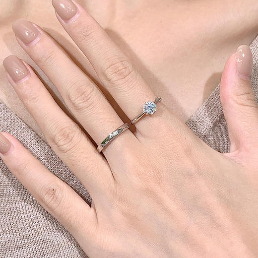 卡蒂罗/KADER 璀璨之约情侣对戒 精致手捧花造型满镶钻石闪耀吸睛开口可调节 求婚告白礼盒款氛围感配饰 925银 商品图4