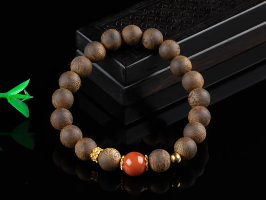 XY0117沉香南红925银手串 商品图0