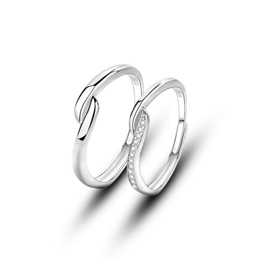 卡蒂罗/KADER 遇见你情侣对戒 牵手造型简约小众时尚设计开口可调节素圈一对 执子之手与子偕老甜蜜浪漫214情人 商品图1