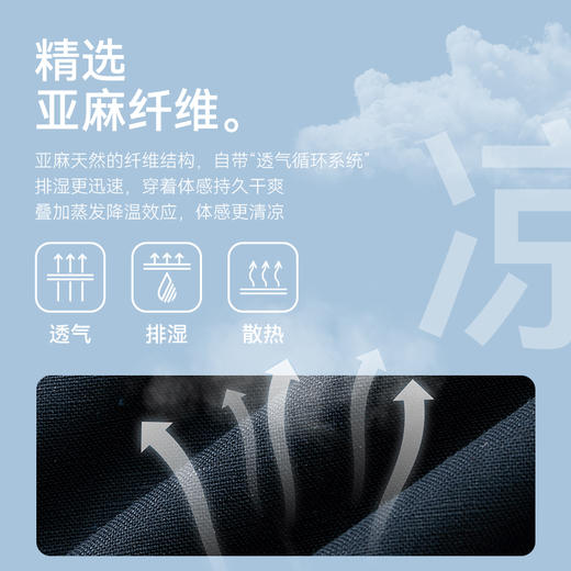 十如仕直领棉麻天丝休闲男士百搭宽松简约短袖衬衣衬衫透气-CS21 商品图6