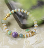 腕间流转的东方美学～天然三彩算盘珠翡翠手串女紫龙晶无事牌吊坠银饰镀金多宝证书 商品缩略图4