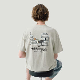 714street美式复古图表印花重磅纯棉短袖T恤男2025夏季新款情侣装