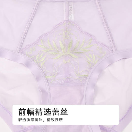都市丽人宽版包覆平角内裤网布+蕾丝配套内裤YPH2J6 商品图8