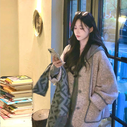 金蘑菇菇【冬日恋岛】设计师高定Yang毛香香风贝壳绣秋冬保暖时髦外套女 商品图3