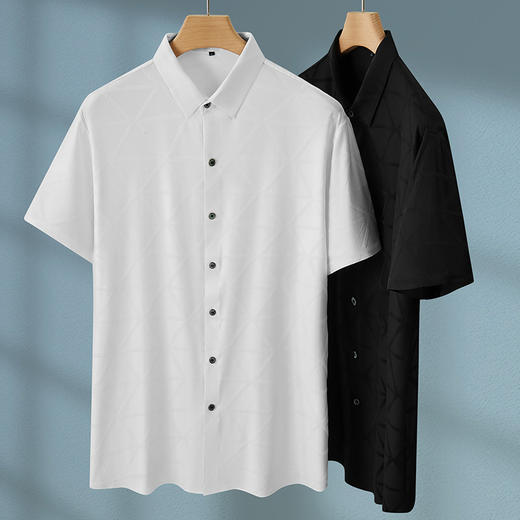 【冰丝】【DPF】大依优型大码短袖衬衫加肥加大男士冰丝凉感半袖衬衣夏季新款肥佬宽松免烫上衣 商品图2