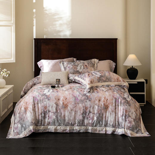 【多样屋专柜】天丝棉床盖三件套60支床单被套轻奢床上用品-清煦/粉 商品图0