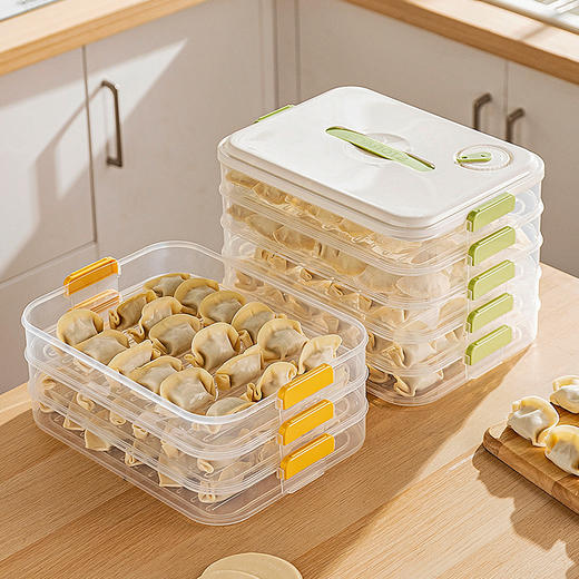 摩登主妇饺子冷冻盒冰箱专用食品级馄饨收纳盒水饺速冻保鲜整理盒 商品图0