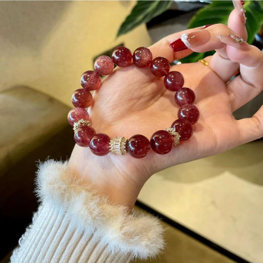 【怦然心动❗红车厘子草莓晶】天然星光鸽血，见证浪漫与神秘，水晶手串送闺蜜生日礼物小红书同款QQ 商品图1