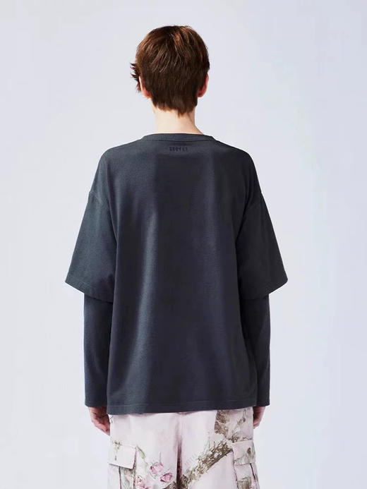 【3月21日 下午13:00 秒杀】原厂 乌丫猫头 巨可爱的猫猫头 假两件长袖T 商品图2