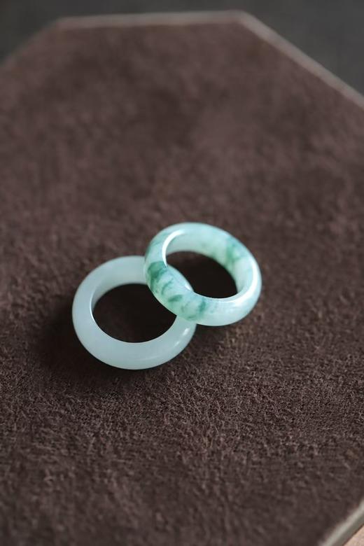 米马自己开料定做的 飘蓝花翡翠戒指 商品图4