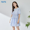 NUTS夏季新款甜美叠层圆领短袖女装连衣裙高腰显瘦324102005B 商品缩略图0