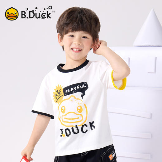 bduck小黄鸭童装夏季男童短袖T恤纯棉儿童夏装中小童半袖上衣105-150 BF2601006 商品图0