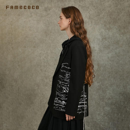 Famecoco范可儿文艺范高密精绣重工西装外套春秋款外套FAC6AW005 商品图2