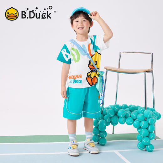 bduck小黄鸭童装夏季男童短袖T恤纯棉体恤儿童半袖上衣薄夏装105-150 BF2601931 商品图1