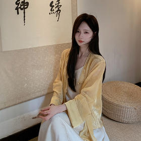 金蘑菇菇【芒果慕斯】设计师高定植绒软糯开衫长袖氛围感时髦外套女