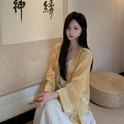 金蘑菇菇【芒果慕斯】设计师高定植绒软糯开衫长袖氛围感时髦外套女 商品图0