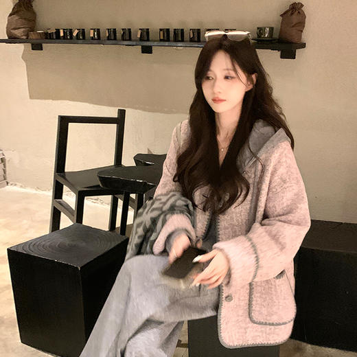 金蘑菇菇【冬日恋岛】设计师高定Yang毛香香风贝壳绣秋冬保暖时髦外套女 商品图1