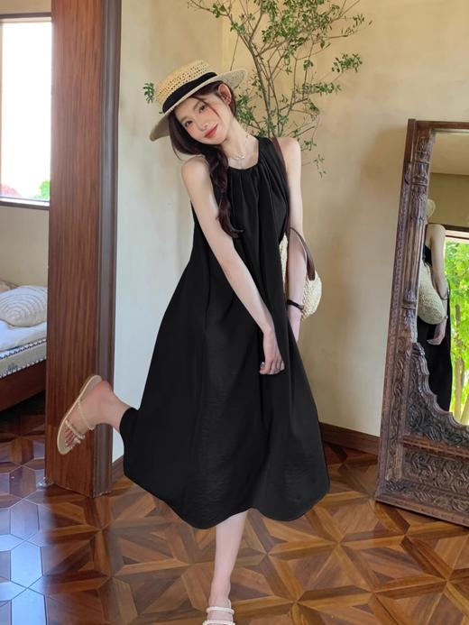 法式气质无袖连衣裙 | 温柔露背背心裙 垂坠感海边度假风沙滩长裙 商品图1