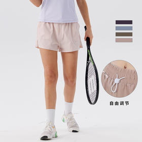 跃牌【跃LEAP-ACTIVE】 夏季户外运动健身瑜伽短裤跑步训练防走光速干宽松开叉三分裤MB-MA013