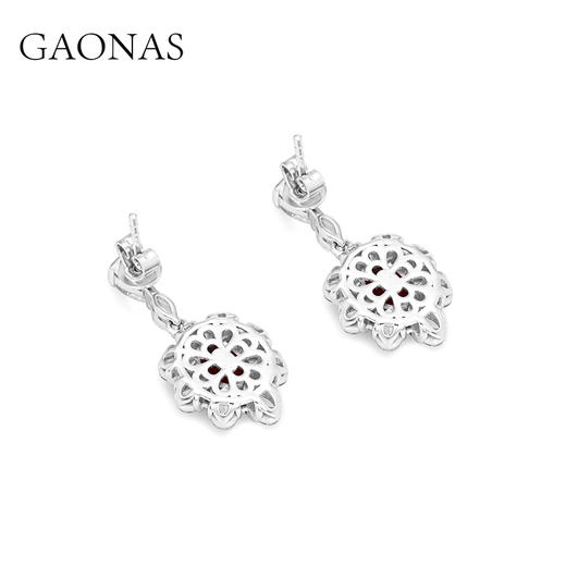 GAONAS 培育红宝石【矿工的眼泪】花朵设计臻奢贵气红色耳环11270ER 商品图3