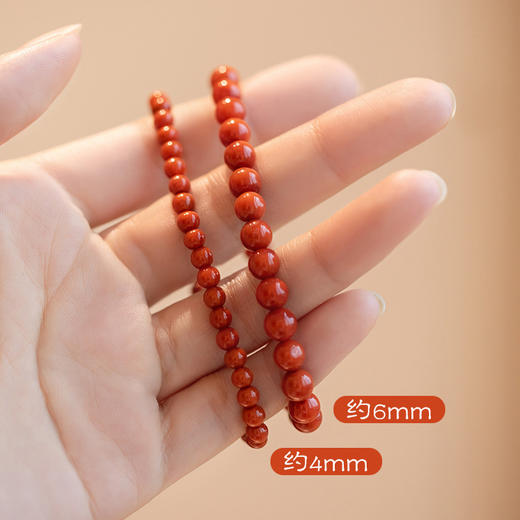 吉祥南红～天然凉山南红玛瑙手串小米珠单圈转运男女款极细柿子红节日手链 商品图2