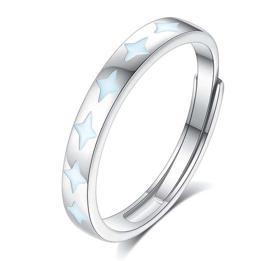 【夜光】卡蒂罗/KADER 星月君兮情侣对戒 夜光璀璨星月钟情久久真爱可调节一对 恋爱开口戒蛇年情人节礼盒装 商品图7