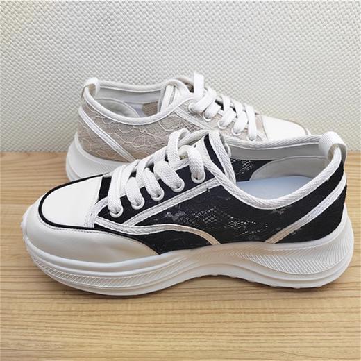 豪行2024年夏季款24217358时尚简约透气蕾丝单网女鞋增高厚底凉鞋 商品图3