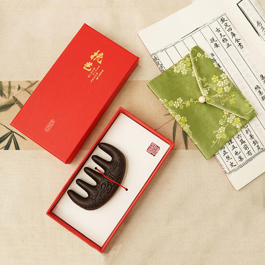 菜菜家何首乌合香梳|16味古法香养，非遗手艺人亲制，让头皮活起来|五齿头部经络梳 商品图6