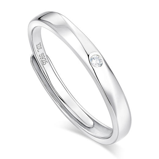 卡蒂罗/KADER 璀璨之约情侣对戒 精致手捧花造型满镶钻石闪耀吸睛开口可调节 求婚告白礼盒款氛围感配饰 925银 商品图2