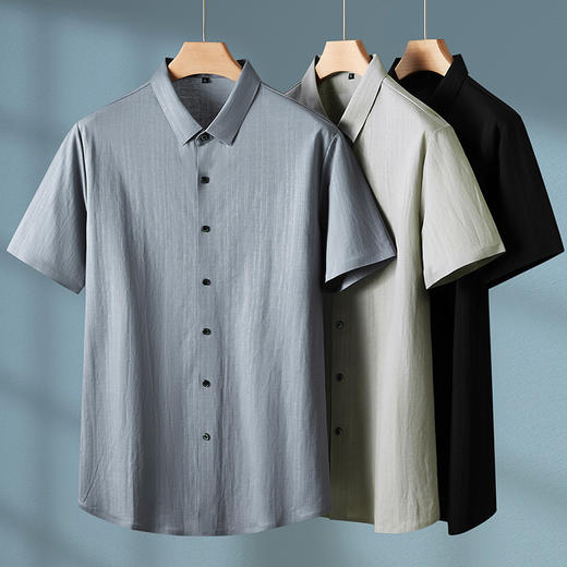 【DPF】大依优型大码短袖衬衫冰丝凉感半袖衬衣加大码休闲上衣肥佬时尚薄款夏装男士 商品图3