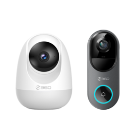 【套装】360智能摄像机8Pro 4K AI+可视门铃6哨兵版