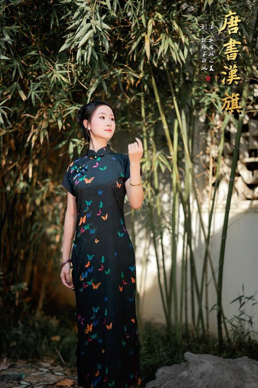 【梦蝶】春夏新款七彩蝴蝶长款连衣裙旗袍绝美优雅日常新中式 商品图3