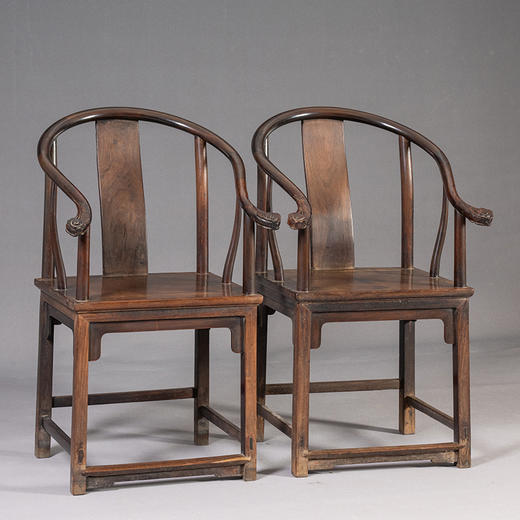 清中期  红木云纹扶手圈椅（一对） 商品图0