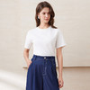 EITIE爱特爱简约圆领正肩直筒显瘦蝴蝶绣花休闲T恤短袖2025夏新款B2502604 商品缩略图3