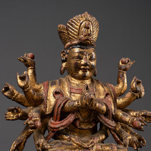 清 木胎金漆彩绘千手观音像 商品图2