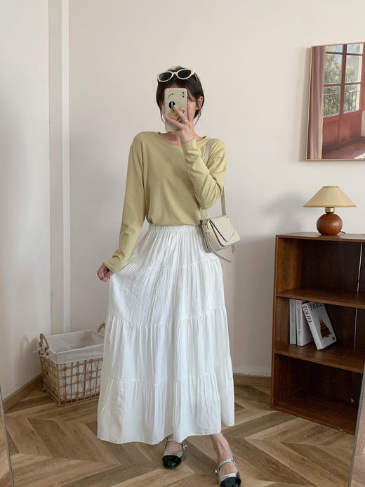 🔥🔥春夏必备仙女蛋糕裙~~时尚减龄🌸胯宽腿粗统统不见【AILISCOCO桃花褶半身裙の】上身垂坠飘逸❗不同风格都能get✔陪你一起美美出街  商品图5