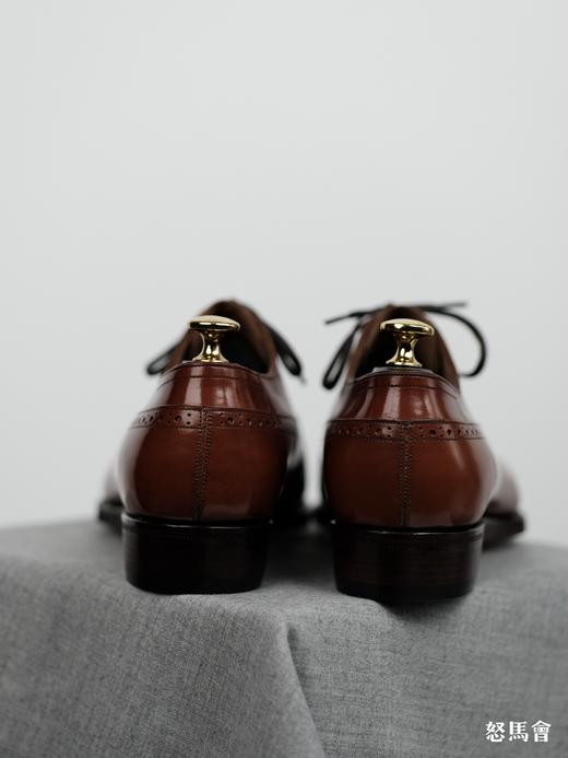 手工固特异法国小牛皮盲腰琴底手工渐变擦色黄棕色布洛克牛津鞋（福田洋平楦型） 商品图5