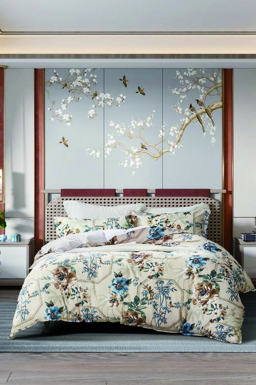 富安娜(FUANNA) 抗菌磨毛四件套-半城烟雨 商品图2